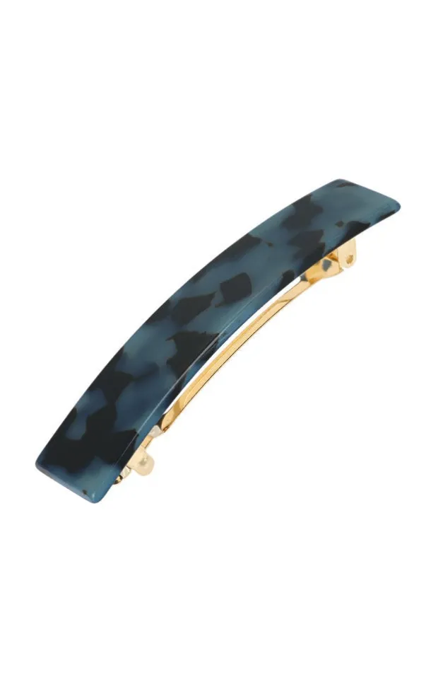 Classic Rectangle Barrette - Blue Tokyo