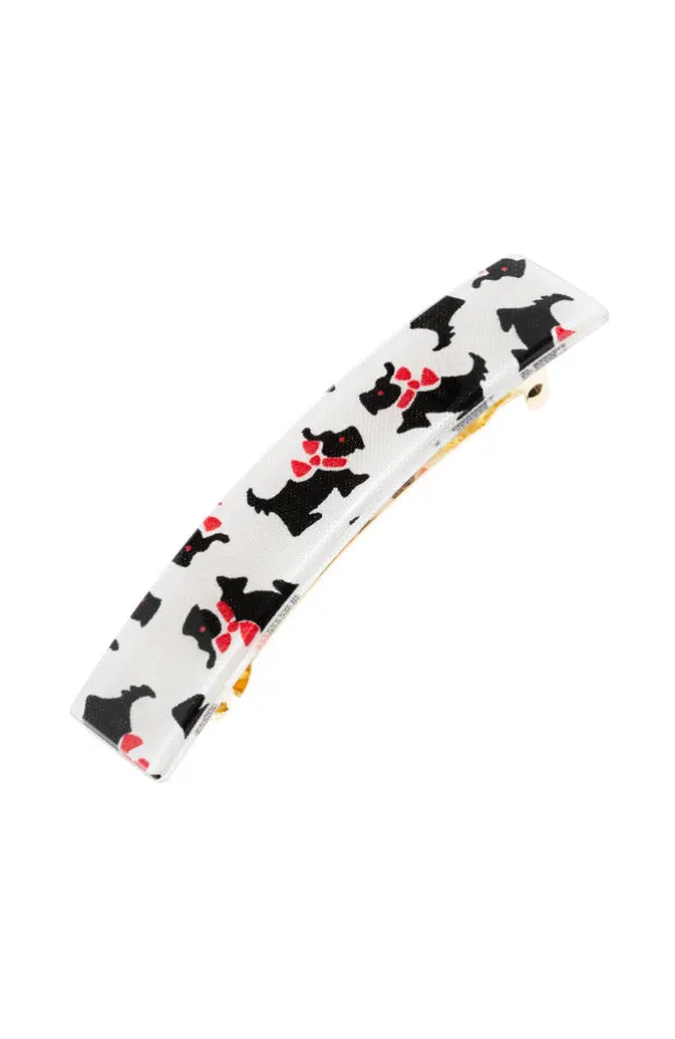 Classic Rectangle Barrette - Scottie Dog