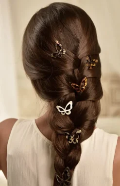 Large Cutout Butterfly Tige Boule Barrette - Classic