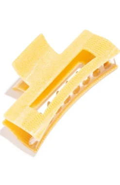 Large Cutout Rectangle Claw Clip - Straw