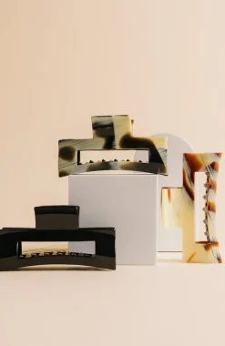 Large Cutout Rectangle Claw Clip - Classic