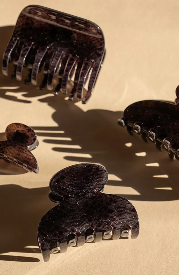 Large Double Tooth Claw Clip - Aztec
