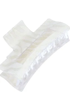 Large Rectangle Cutout Claw Clip - Metallic Zebra