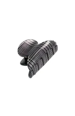 Mini Couture Claw Clip - Plaid Black
