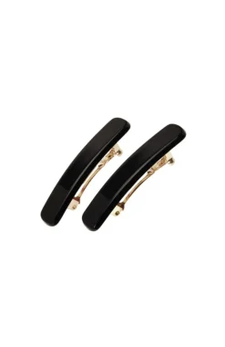 Mini Rectangle Barrette Pair - Classic