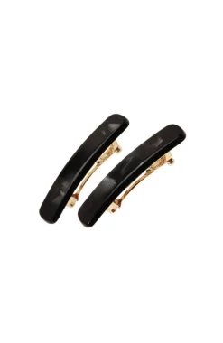 Mini Rectangle Barrette Pair - Classic