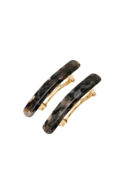 Mini Rectangle Barrette Pair - Pavlova