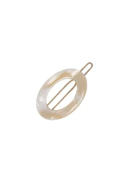 New Cutout Oval Tige Boule Barrette - Classic