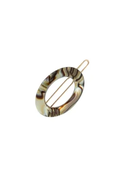 New Cutout Oval Tige Boule Barrette - Classic