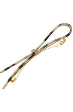 Ribbon Bow Long & Skinny Barrette - Classic